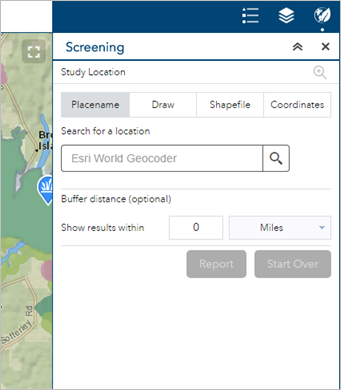 Bouton du widget Screening (Filtrage) Bouton du widget Screening (Filtrage)
